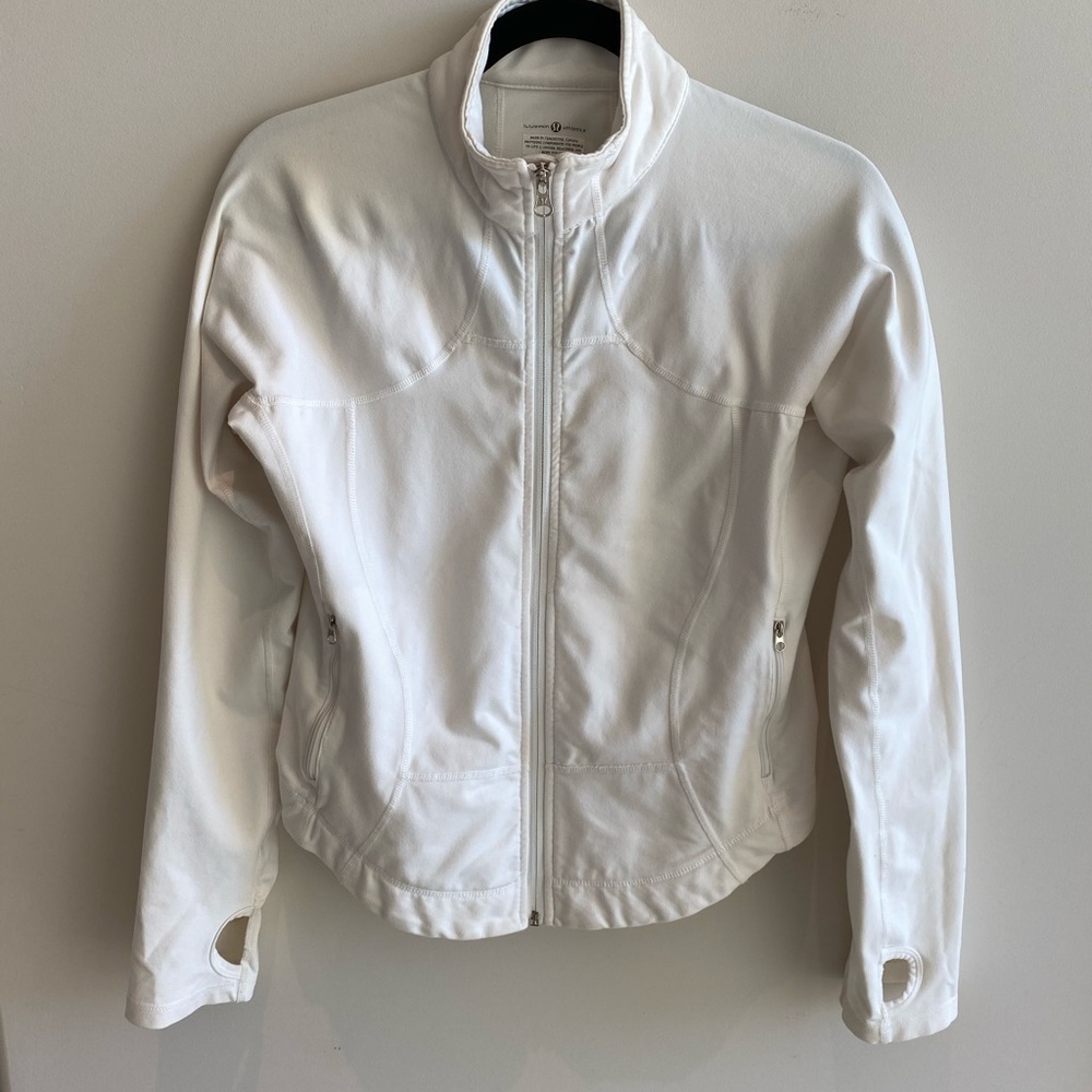 White Lululemon zip up jacket